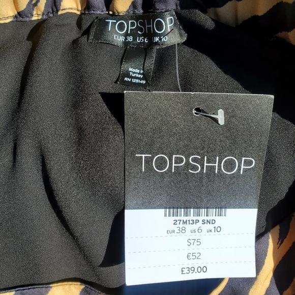 Topshop Zebra Printed Pleated Skirt - Picture 3 of 4